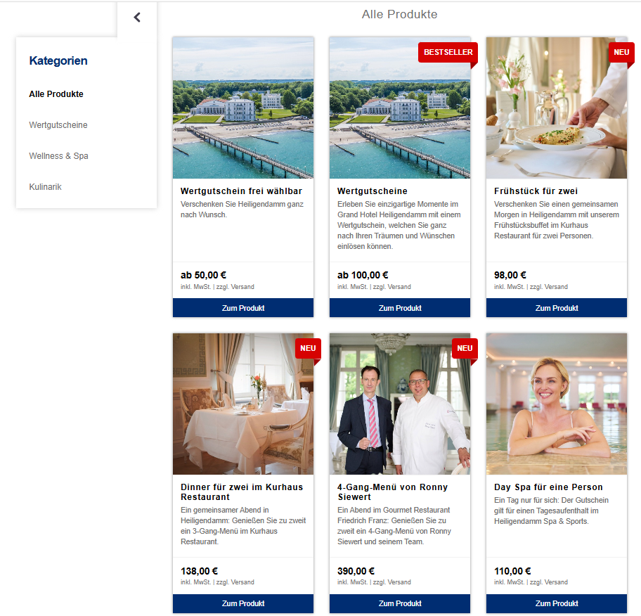 Grand Hotel Heiligendamm Gutschein-Shop